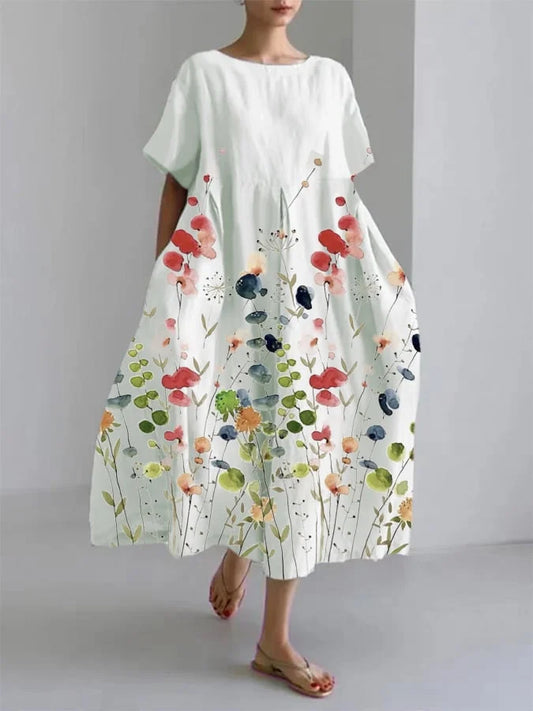 AMELIA - SPRING FLOWERS CASUAL DRESS